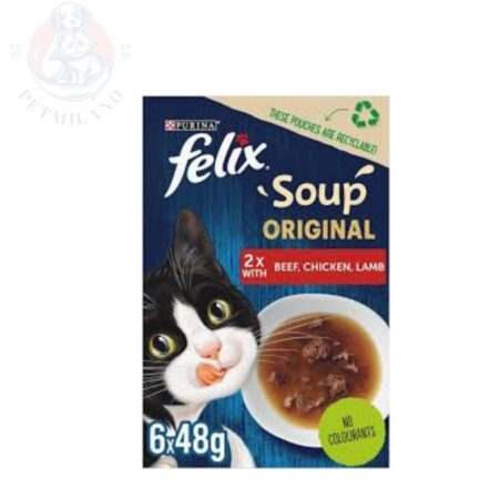 Felix Soup Tender Strips with Beef, Chicken & Lamb 6x48g